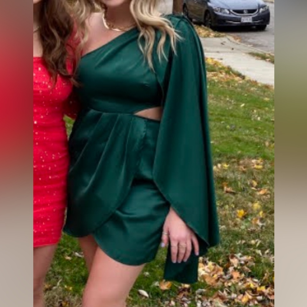 Asymmetrical Green Dress